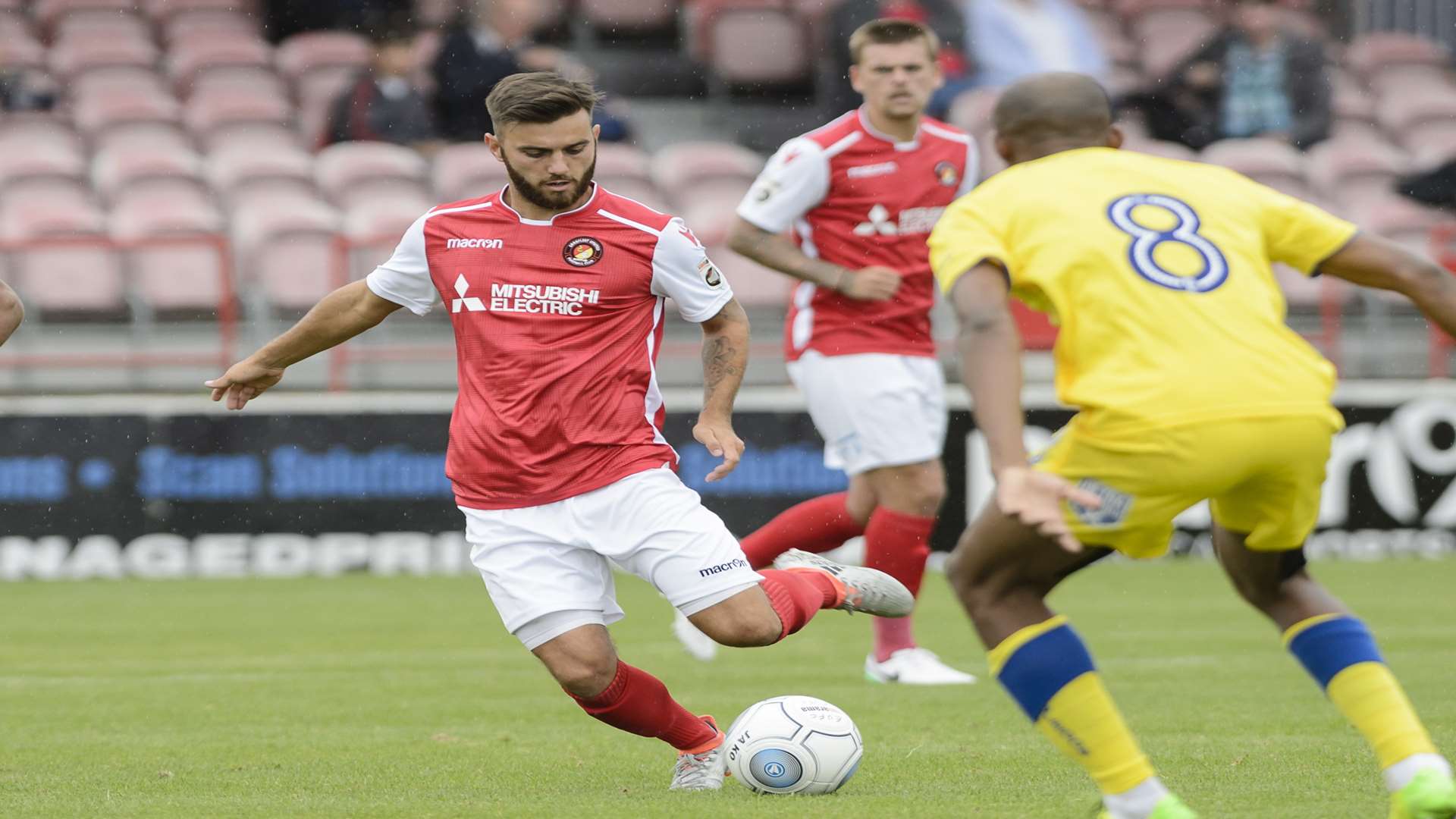 Jack Payne on the ball for Ebbsfleet against AFC Wimbledon Picture: Andy Payton