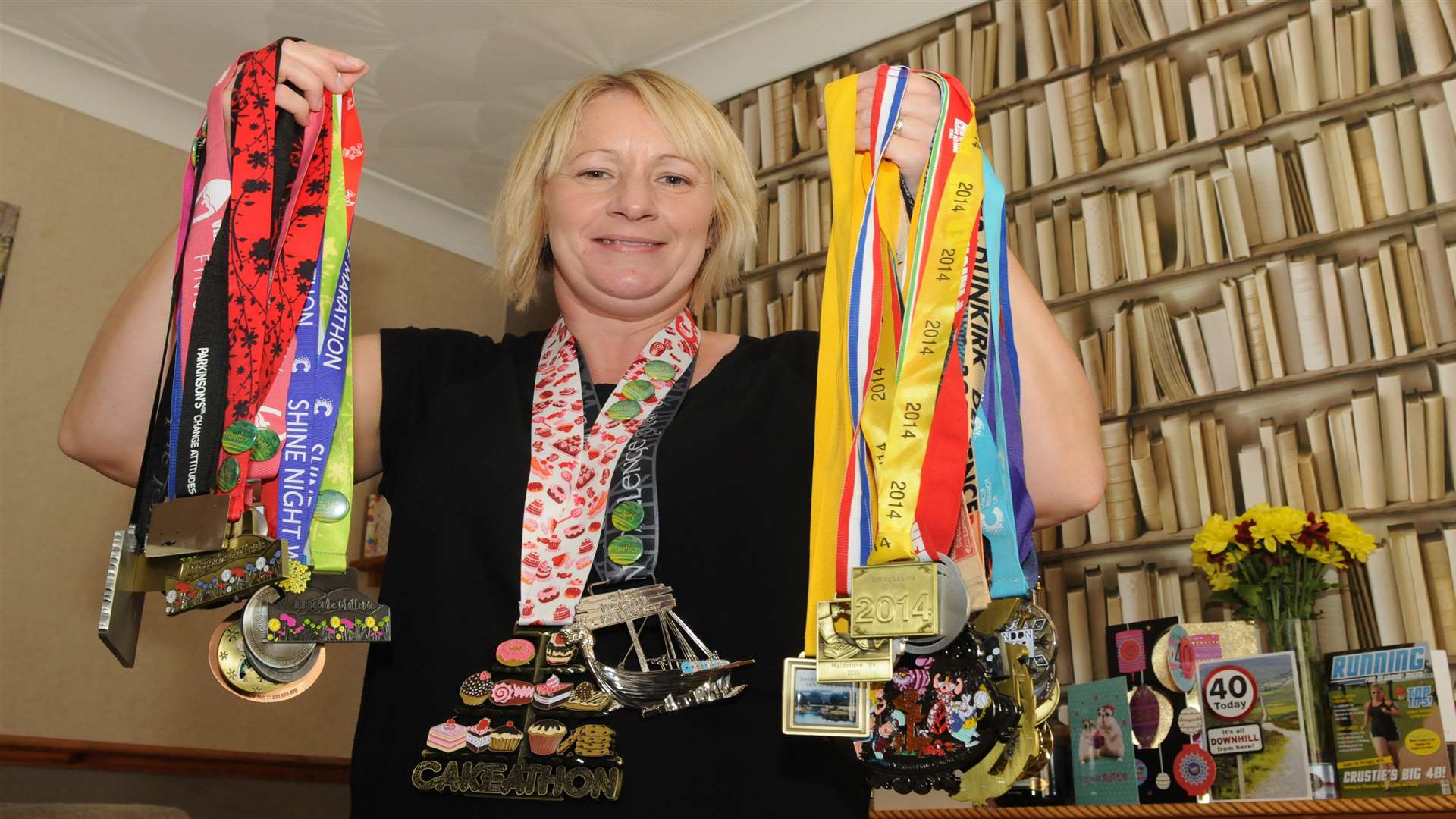 Kirsty with her medals. Picture: Steve Crispe.