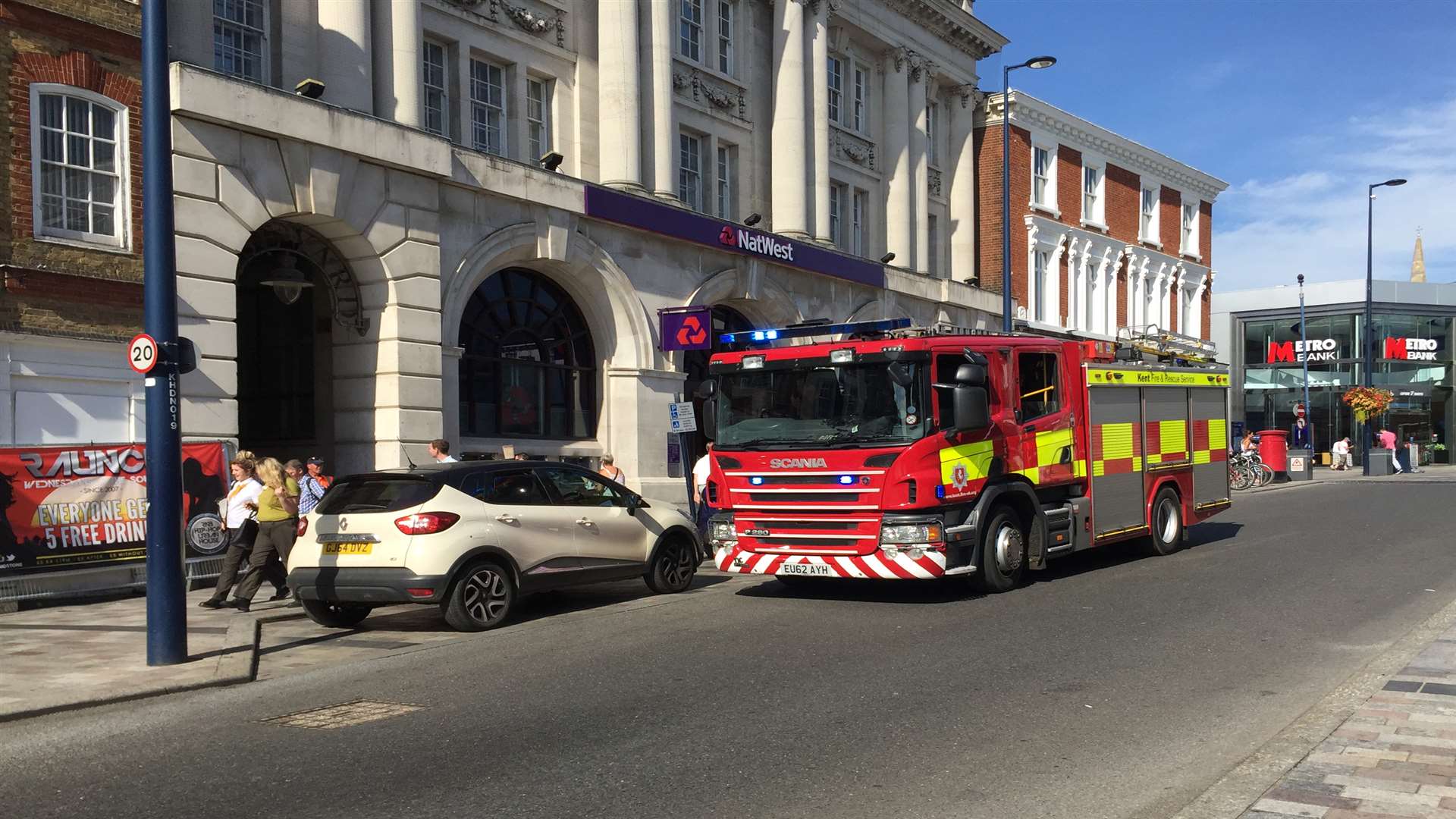 Emergency services descended on High Street, Maidstone this afternoon