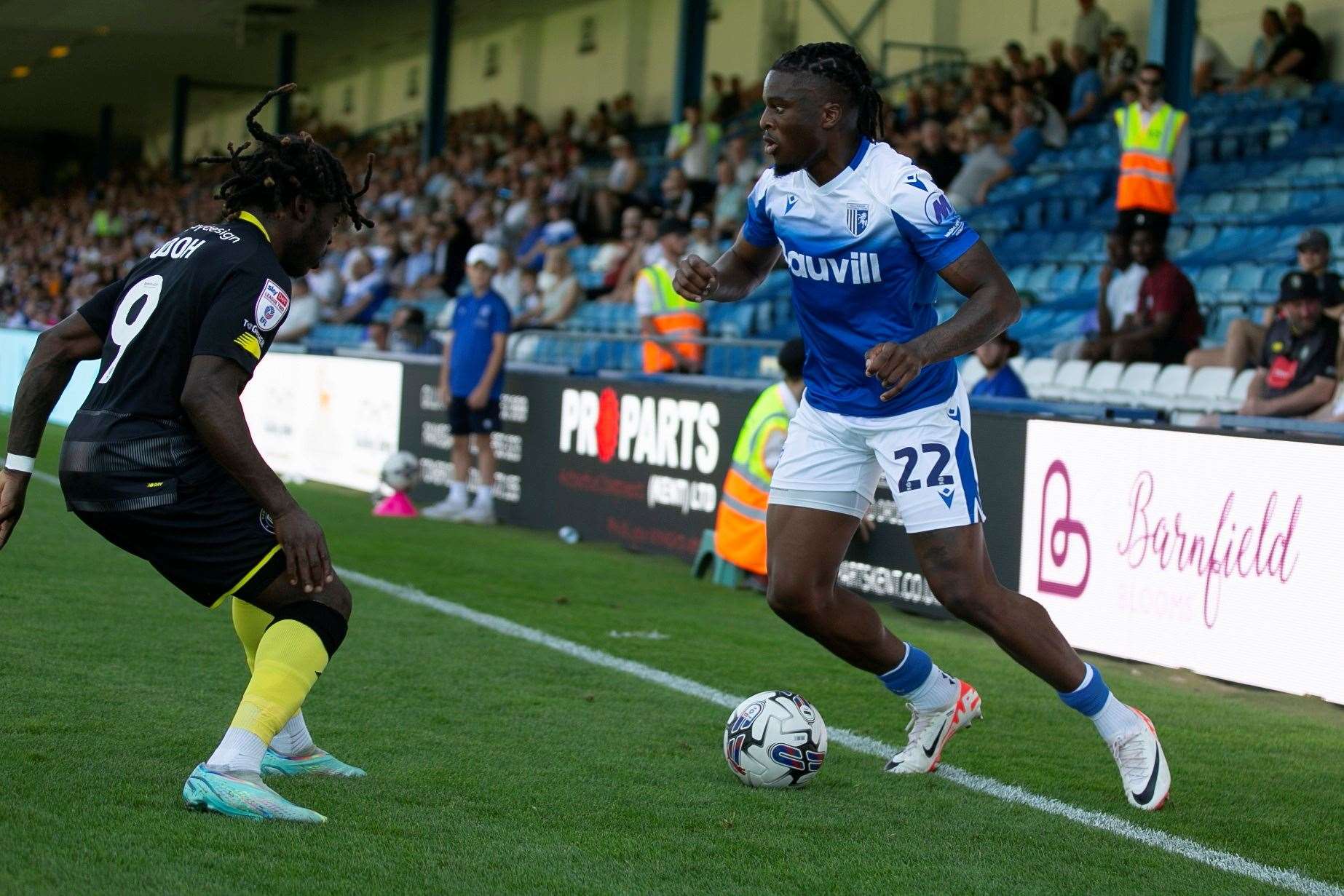 Shad Ogie is suspended and misses Gillingham’s weekend game against Notts County Picture: @Julian_KPI
