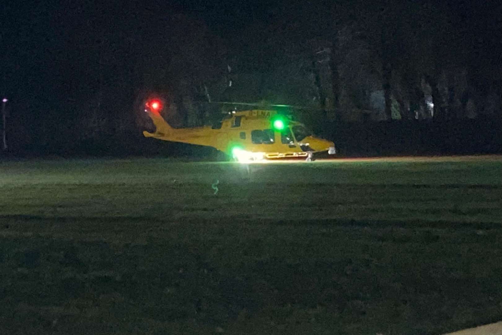 The London Air Ambulance was spotted landing on Tenterden Recreation Ground. Photo: Sue Ferguson