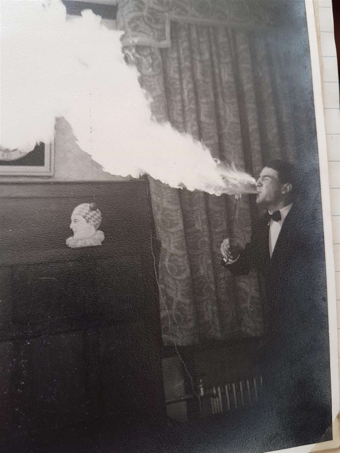 A picture of John Weaver-Smith fire-breathing