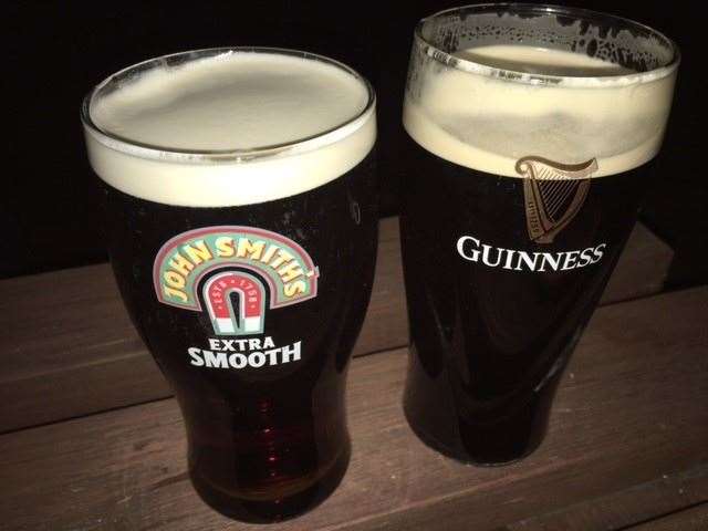 It was so dark it took the apprentice a few moments to realise there were two people drinking his Guinness!