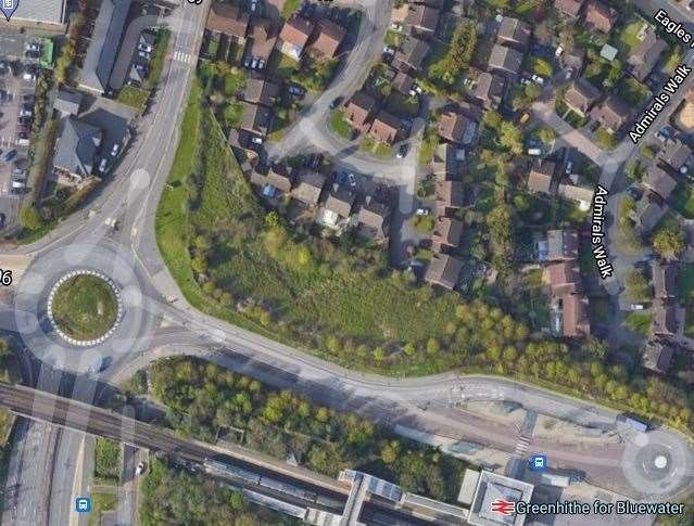 Land proposed for development off Station Road, Greenhithe. Image from Google Maps