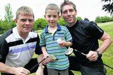 Andy Hessenthaler, Max Walsh and Nicky Southall at charity golf day
