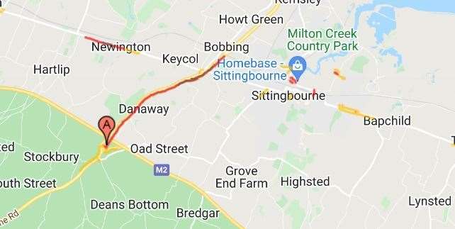 There is currently congestion to Bobbing Roundabout, Picture: Google Maps