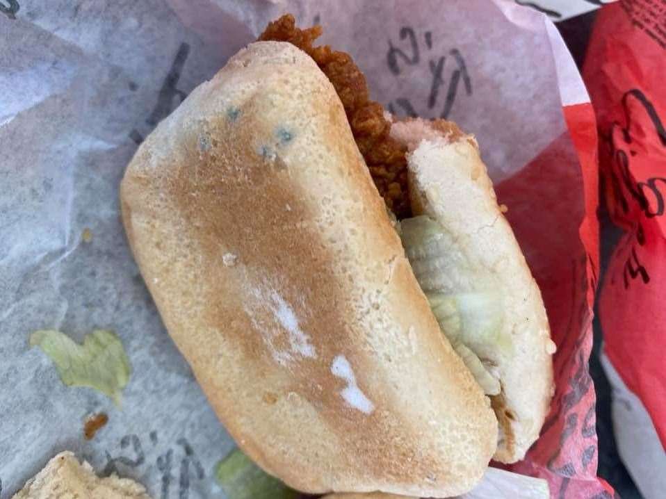 Simon Lee-Chibnall was served six mouldy burger buns at the Chestfield KFC branch. Picture: Simon Lee-Chibnall