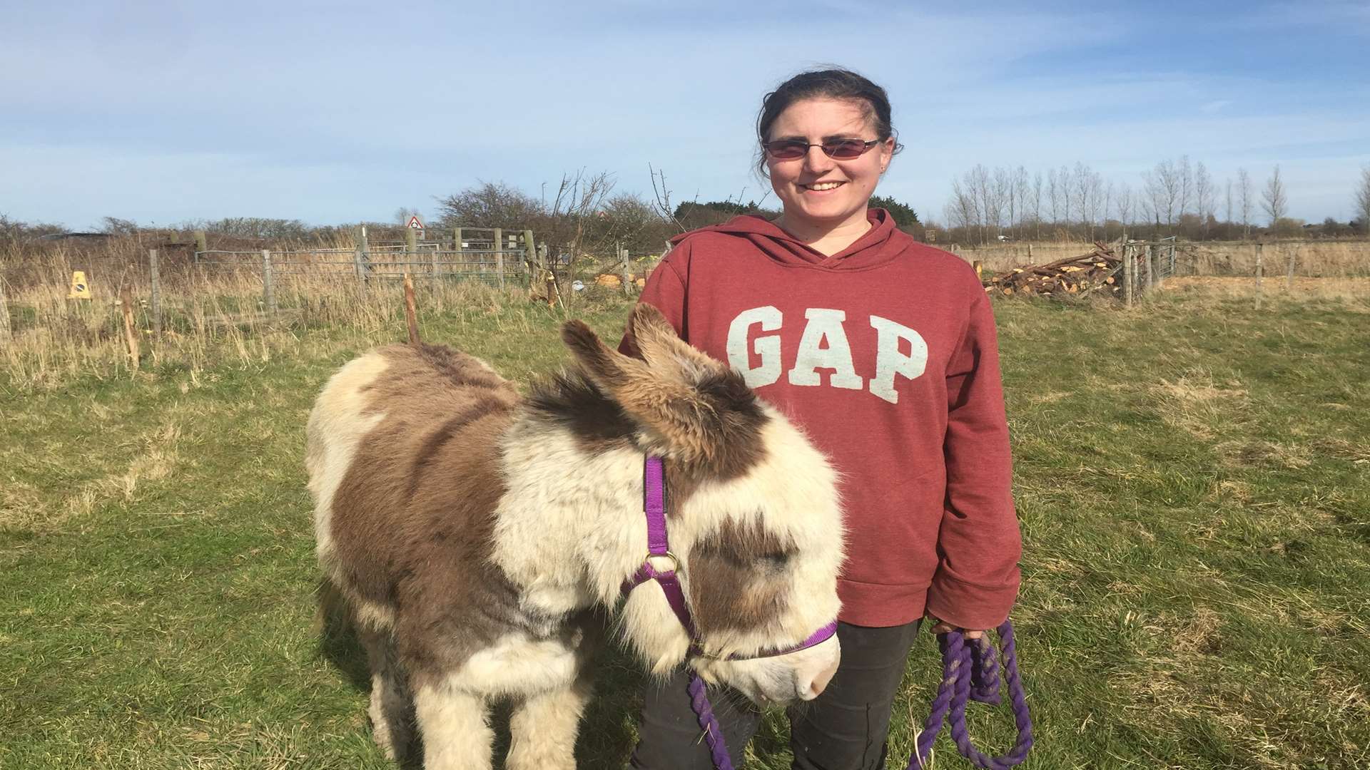 Charity Weatherall with her donkey Friday