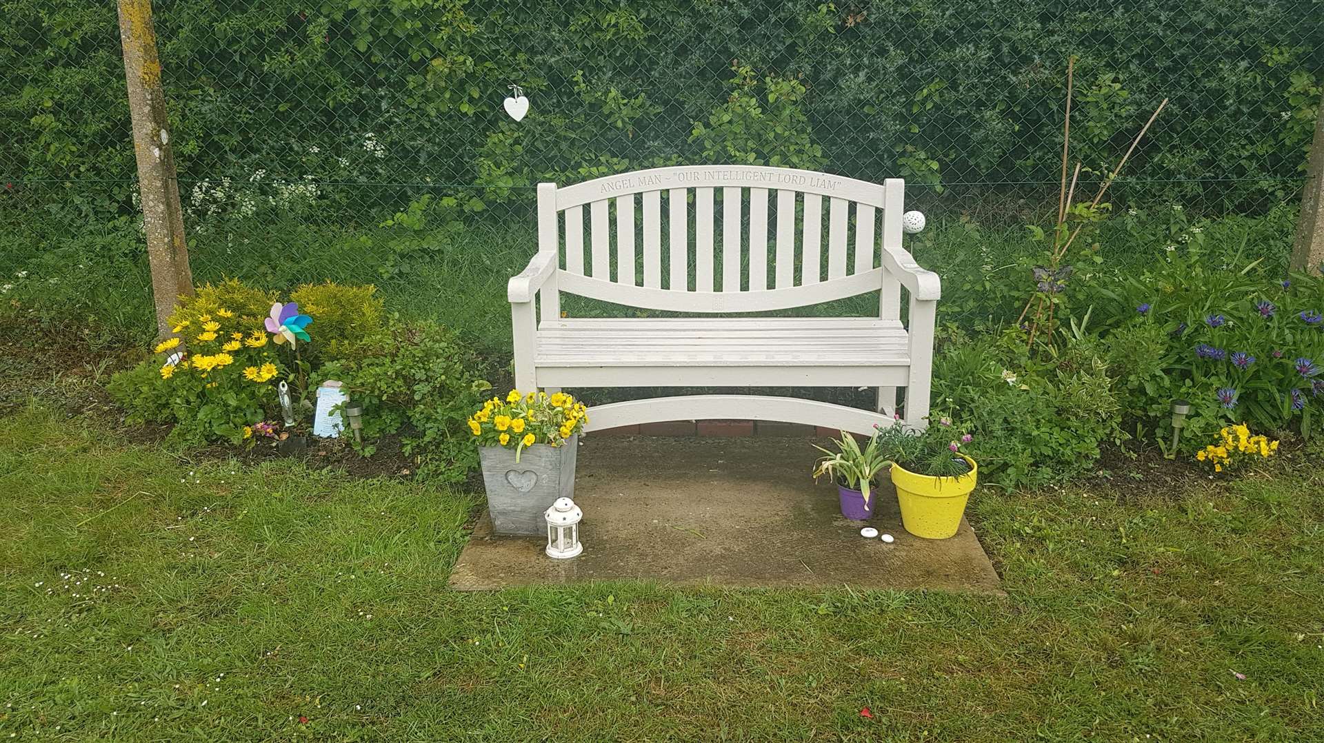 A memorial bench was also erected in memory of Liam