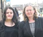 Christie Myles and mother Karen Reeves, outside Canterbury Magistrates Court earlier this week, picture: Barry Duffield