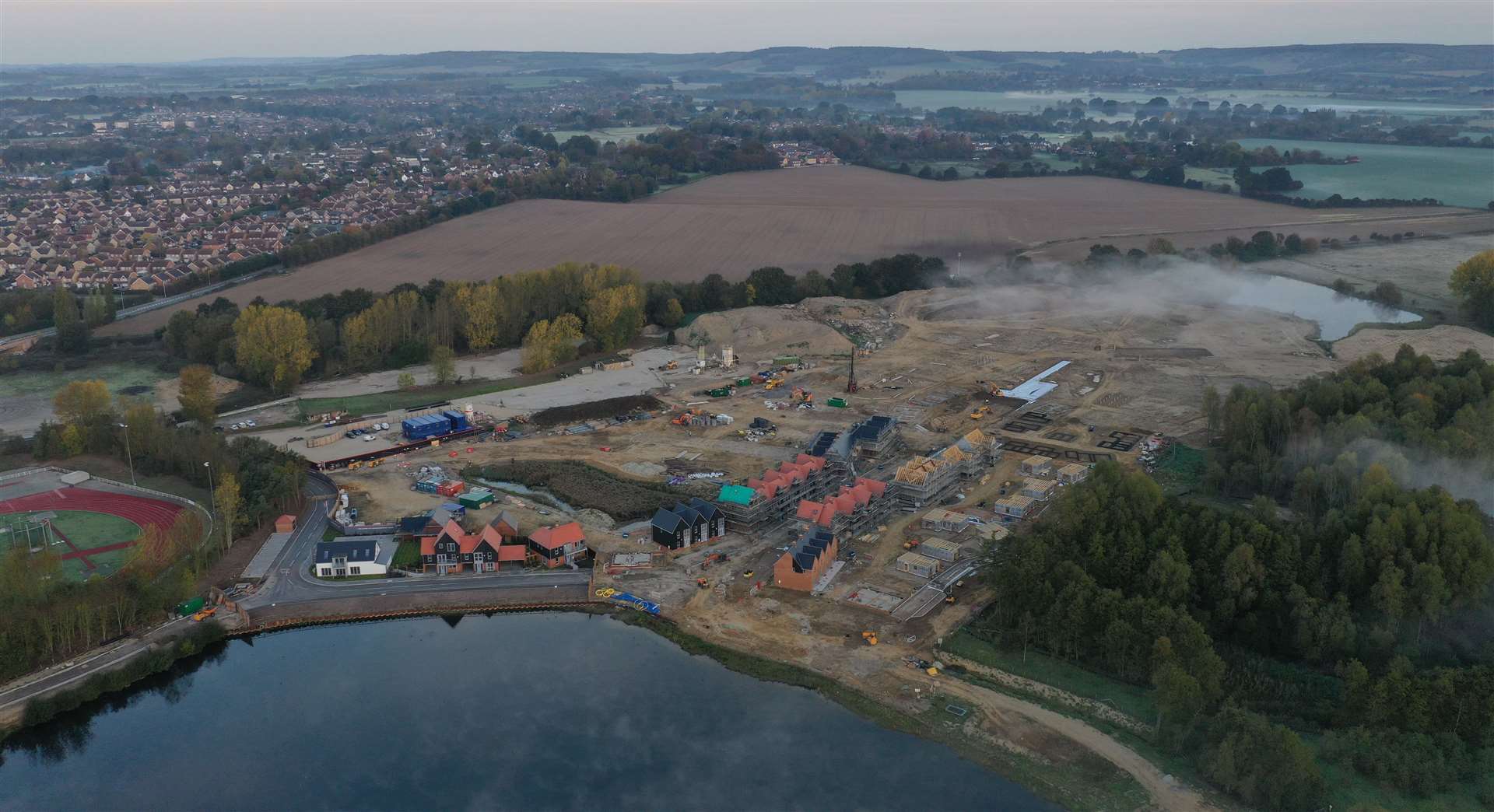 An aerial view of the construction site in 2018. Picture: Vantage Photography