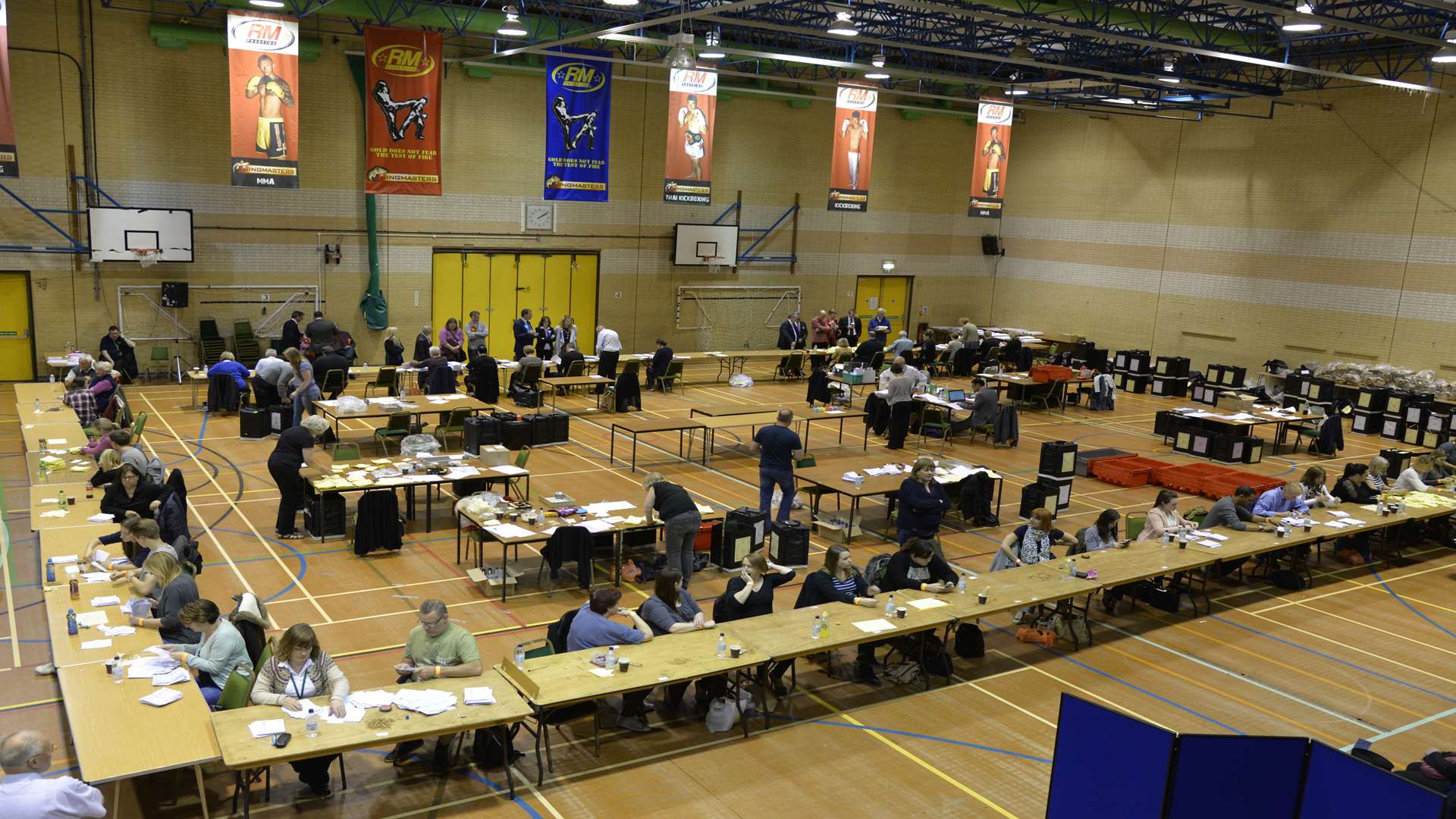The count gets underway at Swallows Leisure Centre.