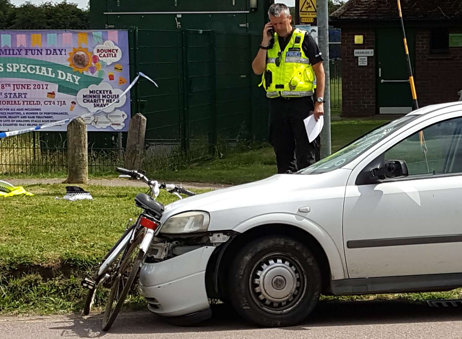 The cyclist and van collided in Station Road, Chartham