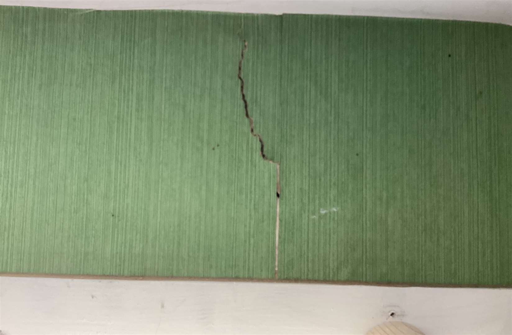 The cracked wall in Phoebe Hubbard's home along Hythe Road