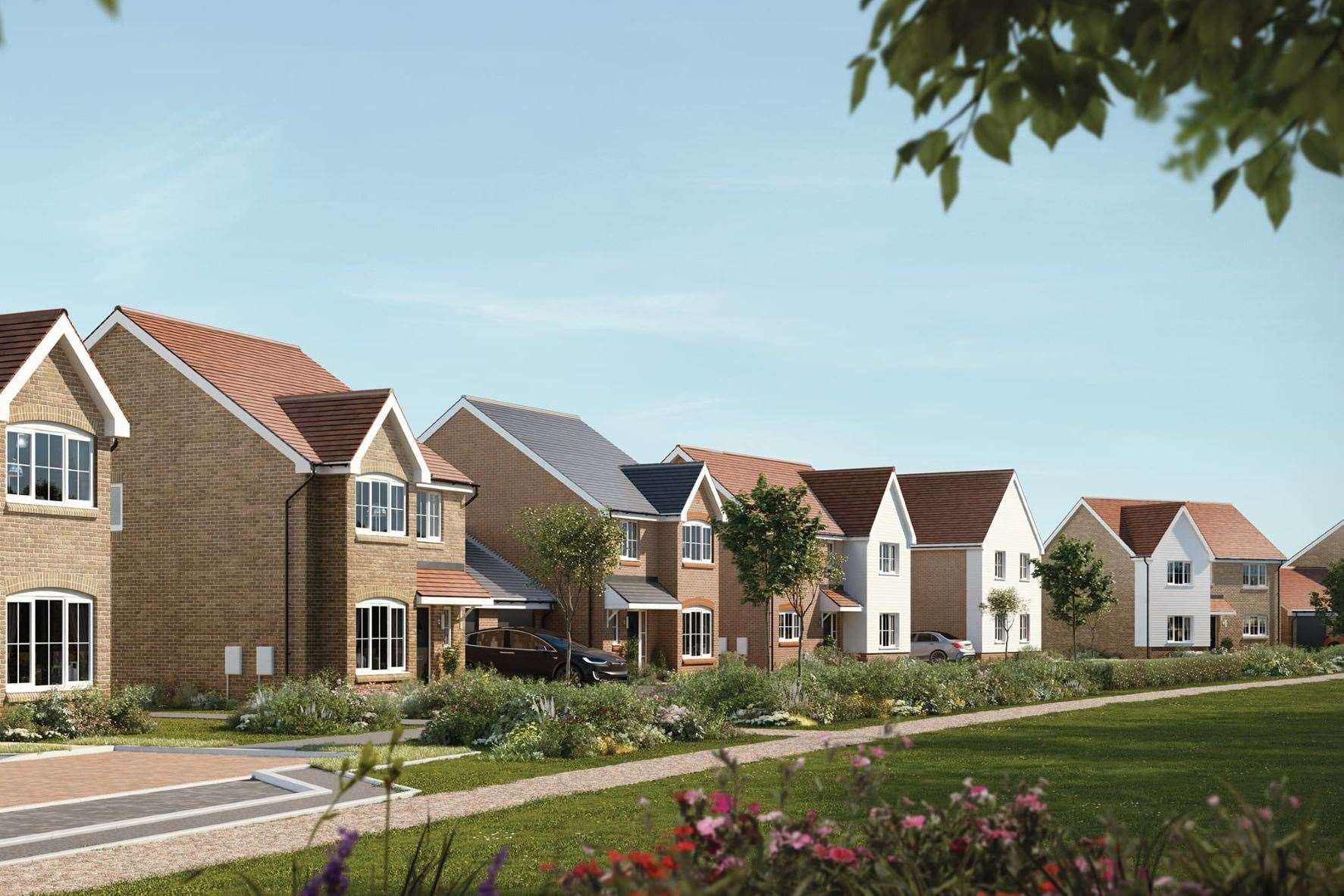 A CGI of what the new Bellway homes at Parsonage Place will look like
