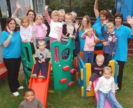 TOP PRIZEWINNERS: Staff and youngsters at Thanet Early Years Project. Picture: DANNY RHODES
