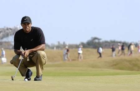 Tiger Woods at the Open at Sandwich in 2003