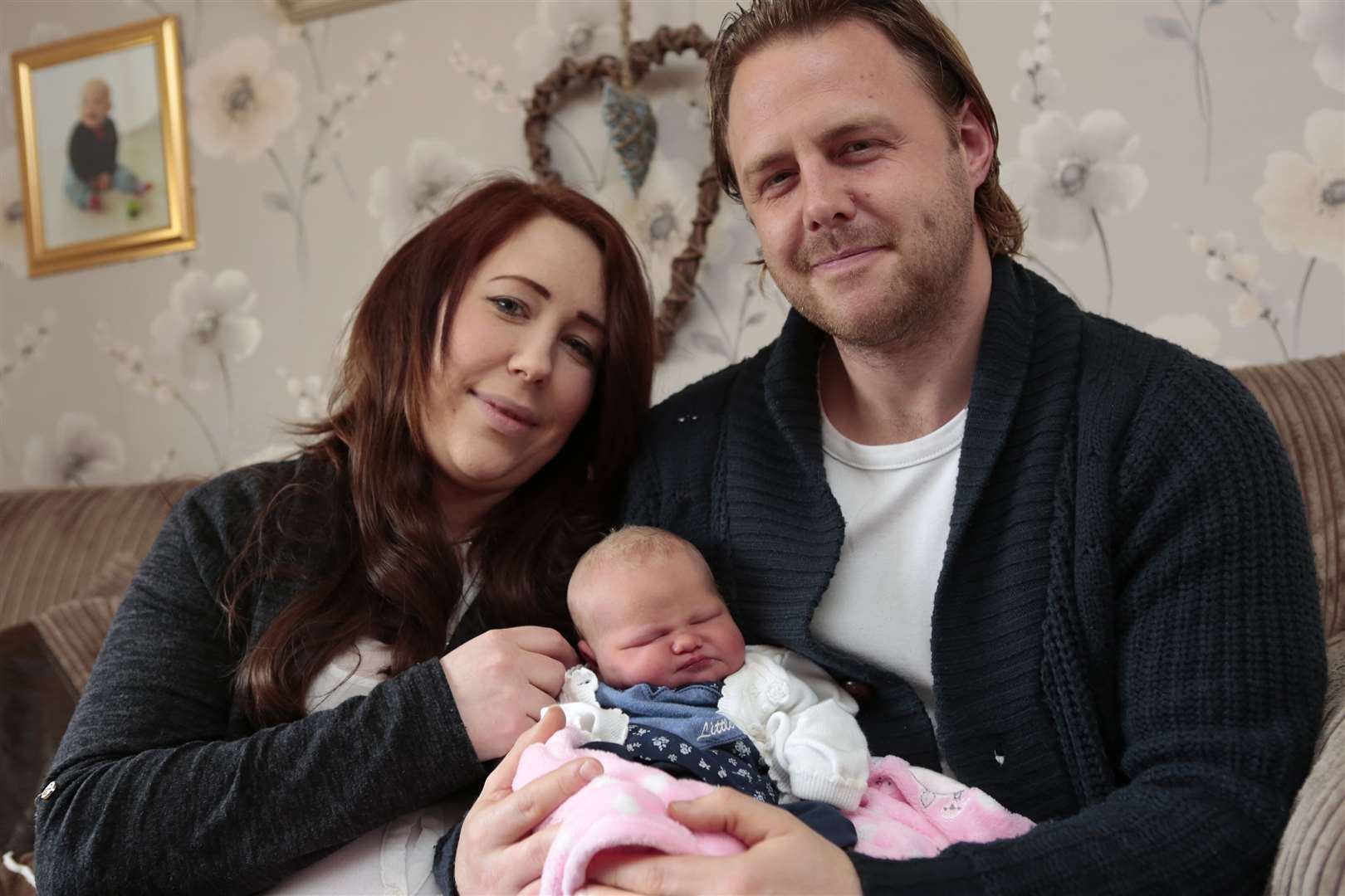 Katey Dingwall and Richard Tompsett with baby Taylor