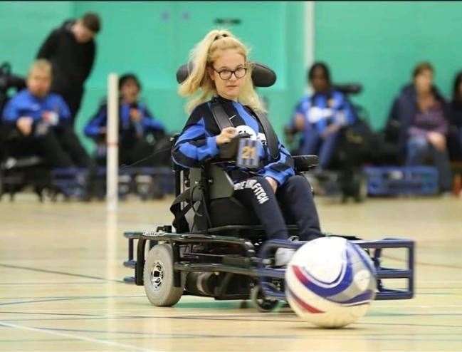 Abbie Bolt, from Minster, has been playing powerchair football for five years