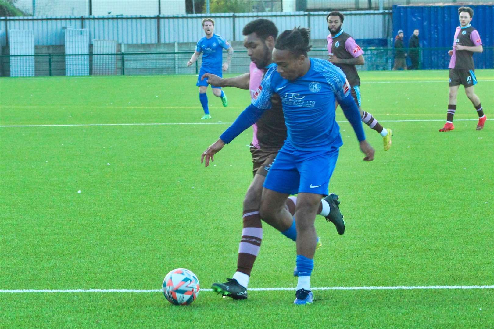Tushaun Tyreece-Walters in Herne Bay's 3-1 Isthmian Premier weekend win over Corinthian-Casuals. Picture: Keith Davy