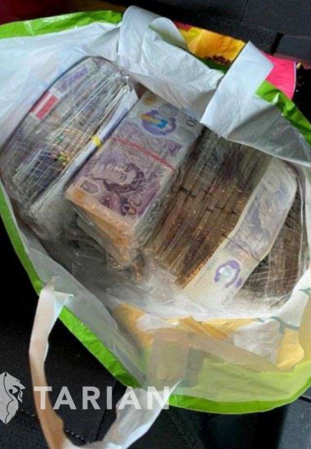 More than £285,000 in cash was found when officers searched his vehicle. Picture: Tarian