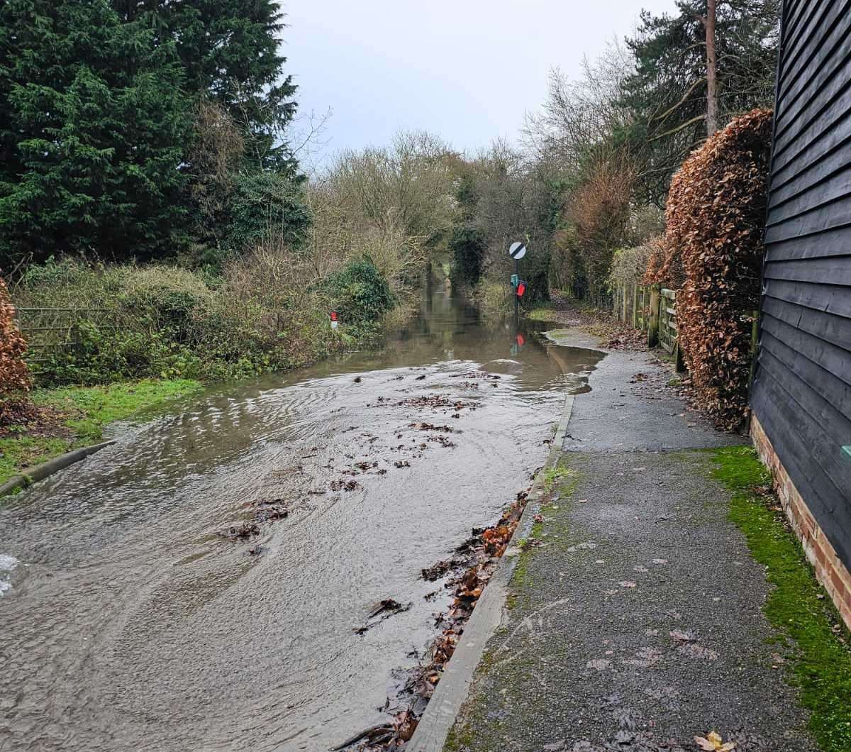 The Nailbourne River has started to flow through Barham. Picture: Canterbury City Council