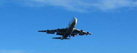 An aeroplane lands at Kent International Airport at Manston