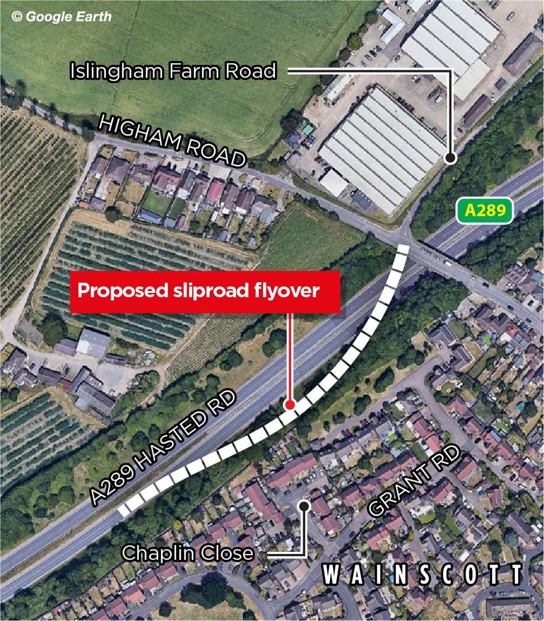 Proposed flyover at Wainscott