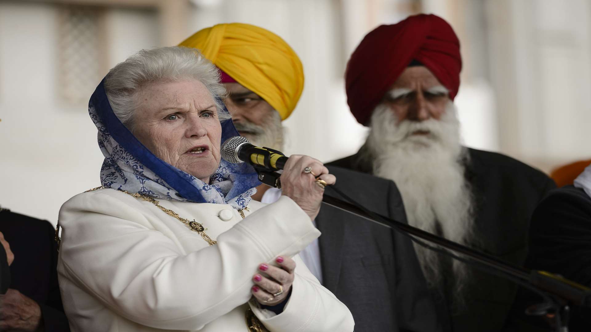 Cllr Greta Goatley speaks at this year's Vaisakhi festival. Picture: Andy Payton