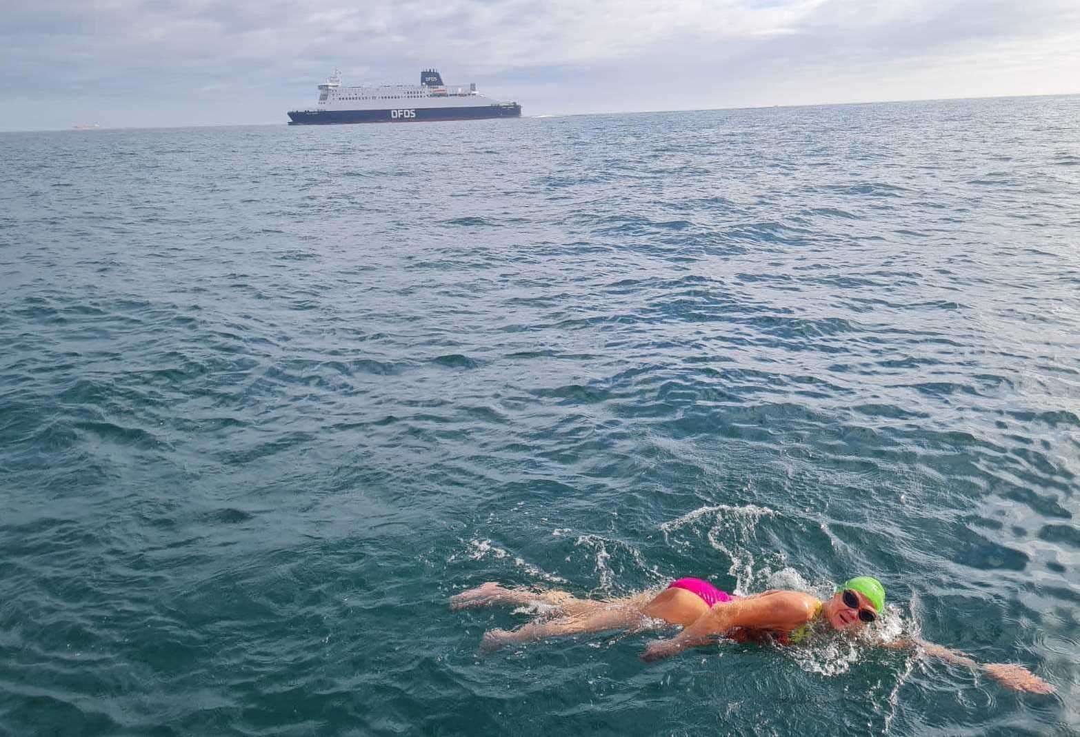 Ms Craig has become the first ever person with a complete spinal chord injury to swim the English Channel from Dover without a wetsuit. Picture: Aspire