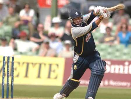 BIG HITTER: Hall in action during Kent's crushing victory over Glamorgan in the Friends Provident competition. Picture: BARRY GOODWIN
