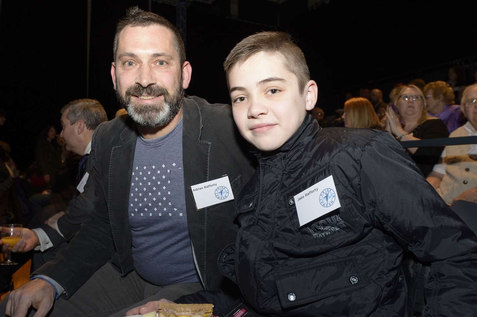 Jake with dad Adrian at the Pride in Medway certificate presentation night in 2015