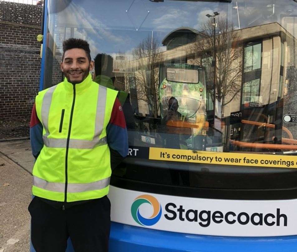 Bus driver Ben Daniels, whose kind actions have received widespread praise. Picture: Stagecoach