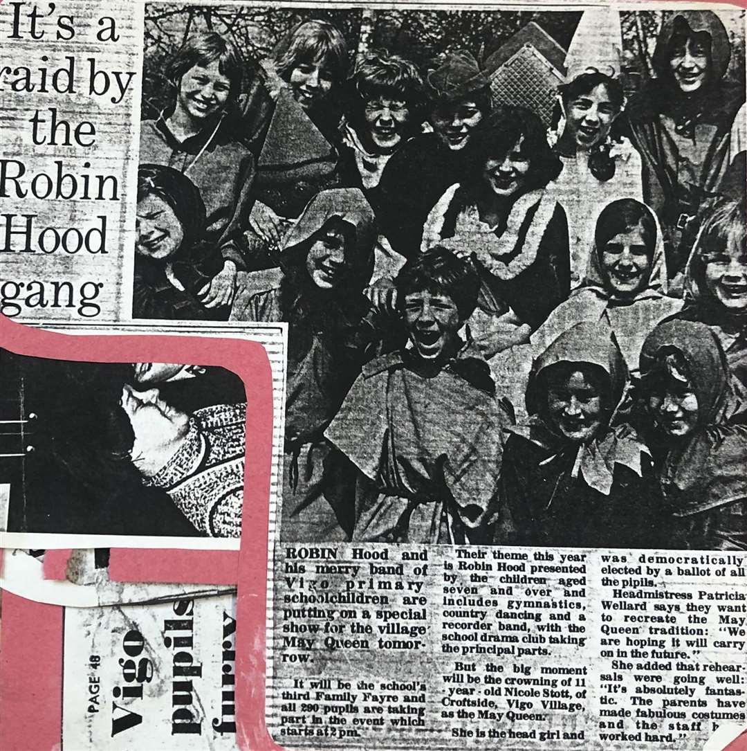 Undated newspaper clipping of a Robin Hood performance. Picture supplied by: Vigo Village School
