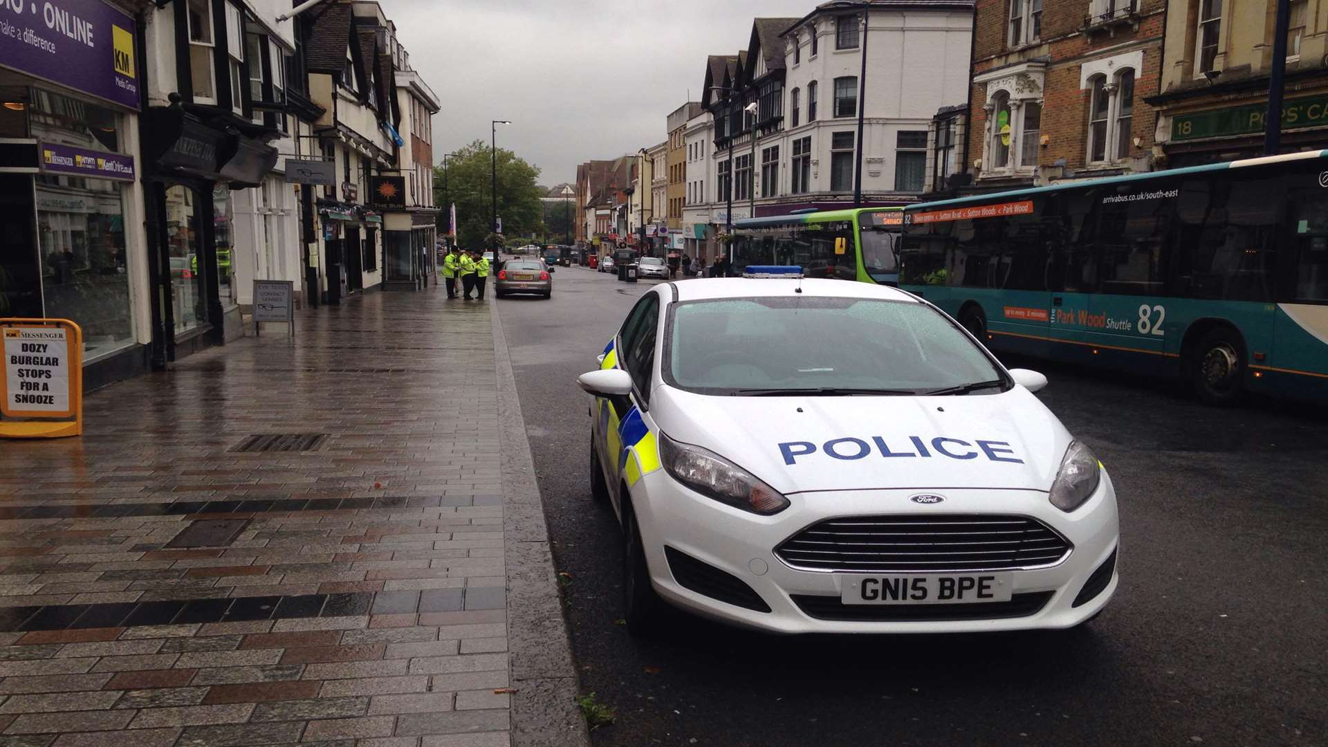 Police in Maidstone High Street. Stock image