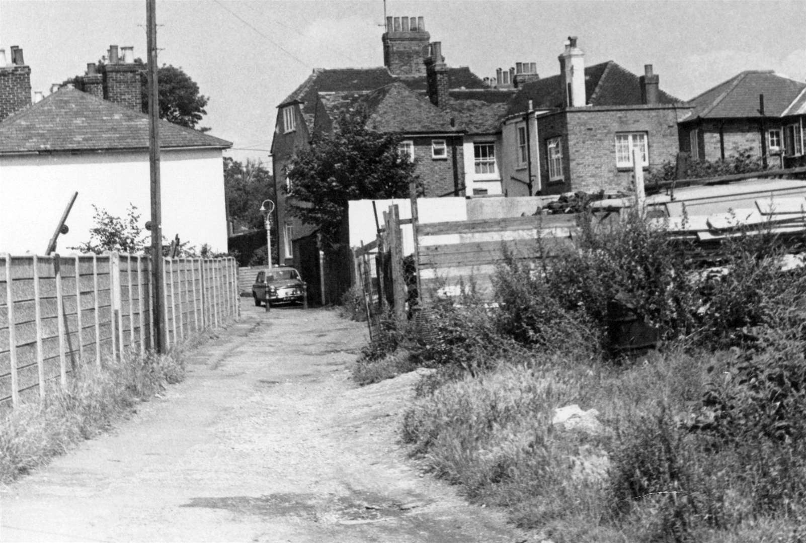 Gravel Walk, 1972. A rare view showing Gravel Walk in the early 1970’s before the area was given over to parking. The rear of the recently demolished Prince Albert and Prince of Orange public houses can be seen on the right, with the long lost Engineer public house in the white building on the left. Today there is no trace of Gravel Walk, but plenty of colourful memories among those who remember it. Picture: Steve Salter