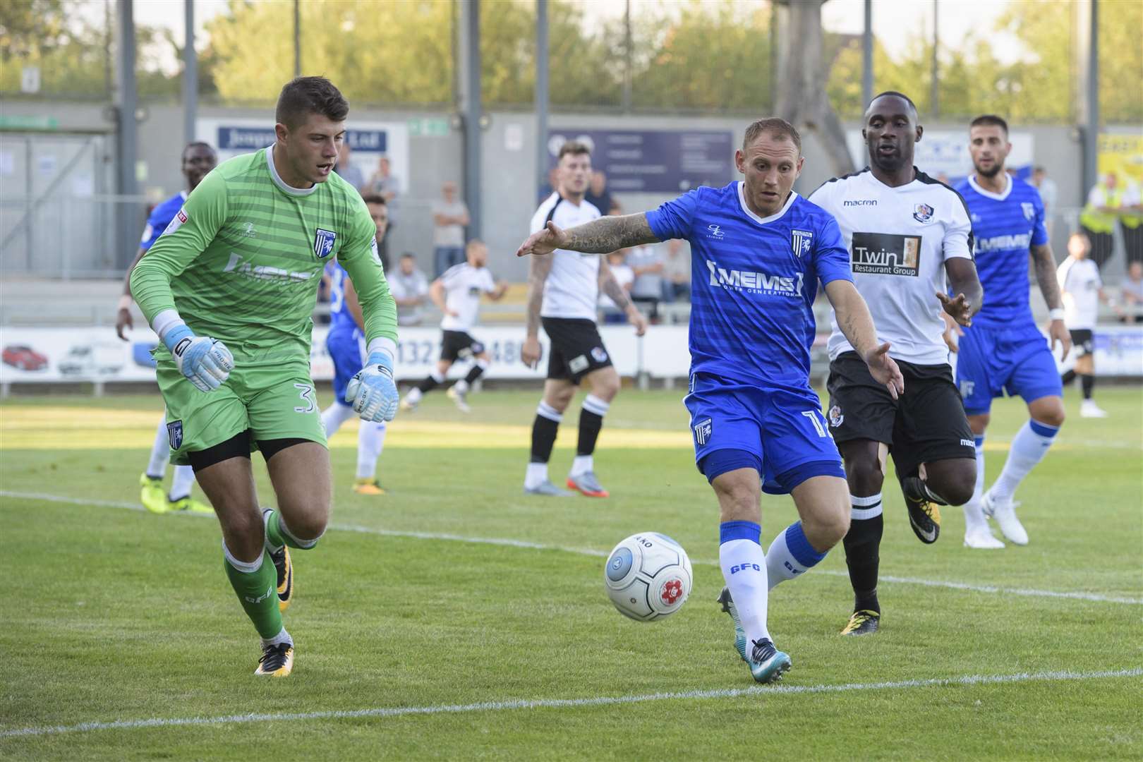 Gills' Barry Fuller in action against Dartford last month Picture: Andy Payton