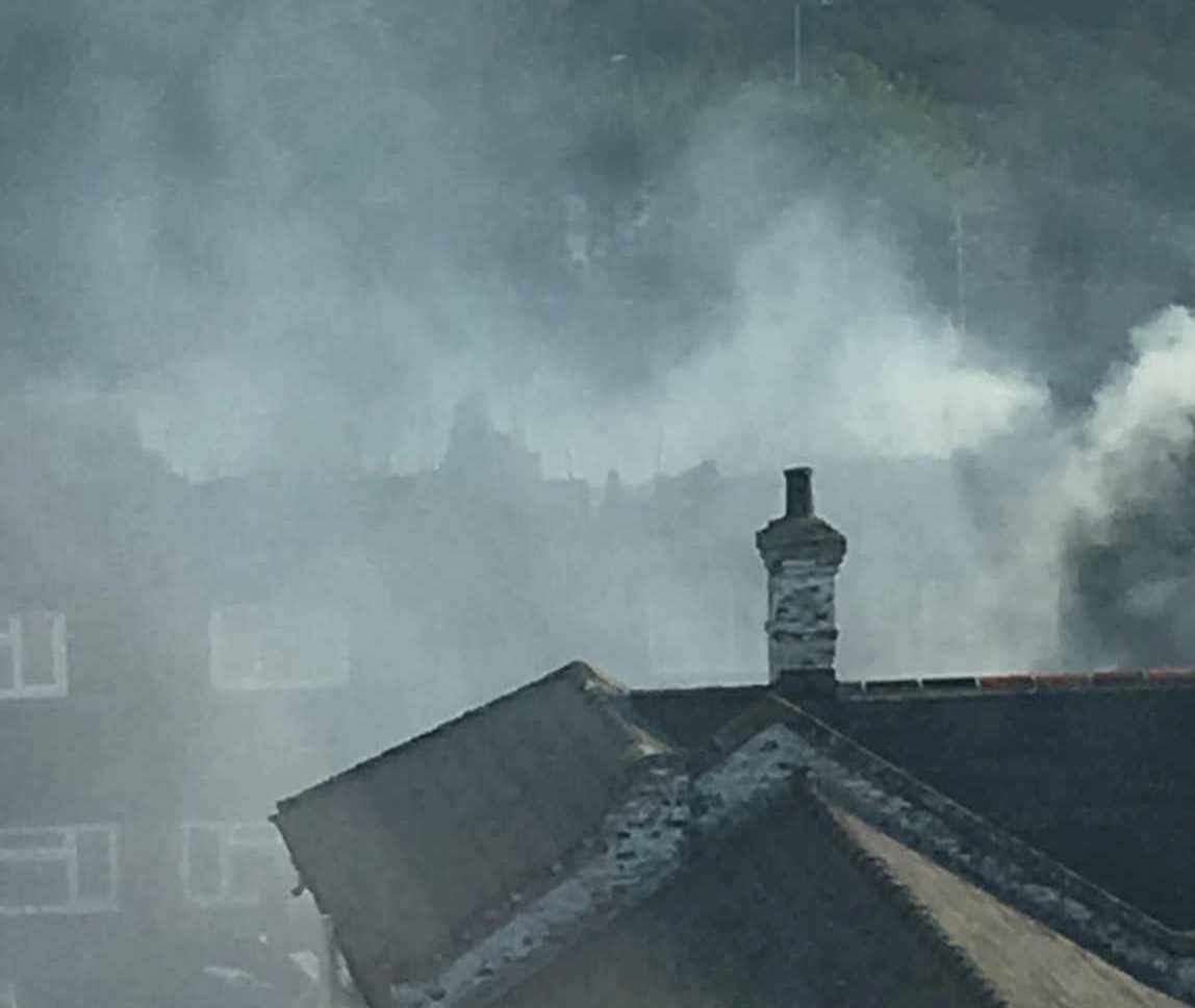 Houses in Rose Street, Gravesend, have had their roofs severely damaged in the blaze Images: Paige Mckee