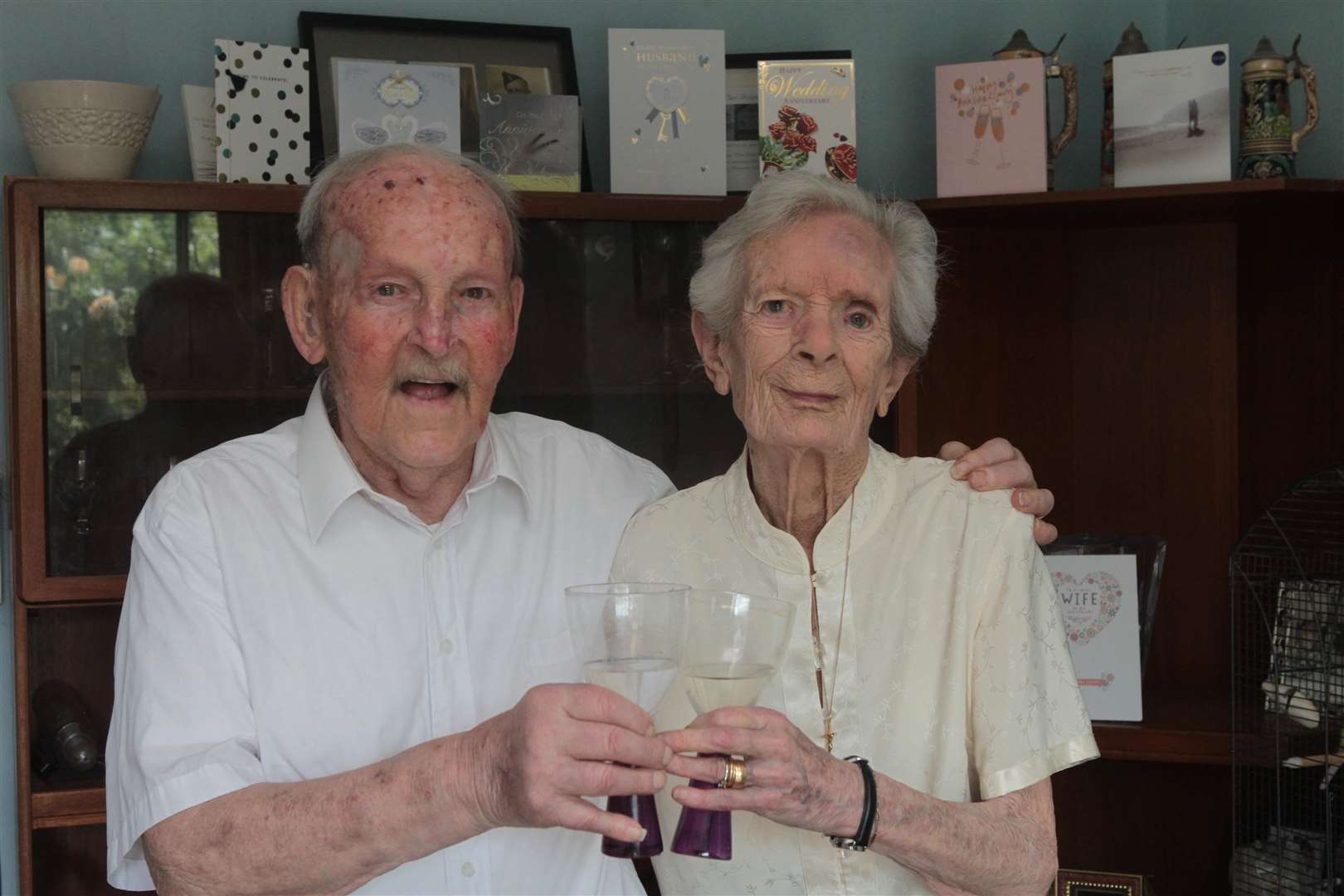 Charles Prior, 94 with his wife, Jacquilne, 93 (corr) celebrate their 73rd Wedding Anniversary at their home in Hawley. Picture by: John Westhrop (2242570)