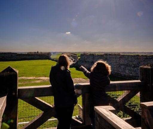 Visitors to Richborough Roman Fort which became a vital trading port when the Romans first landed in 43AD. Picture: English Heritage