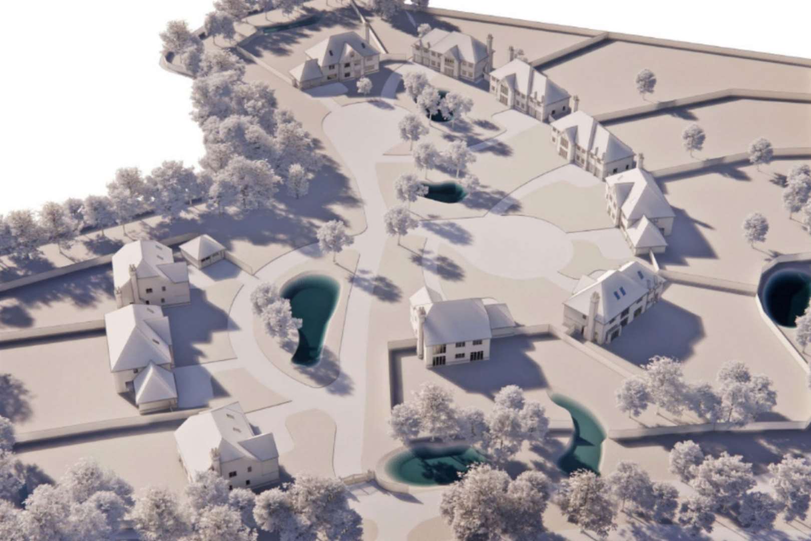The homes would have their own sizeable plot of land with landscaped gardens, large parking area and garage. Picture: Picture: Building Design Studio/Ashford Borough Council planning website