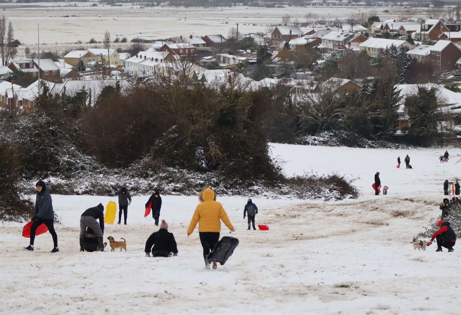 Sheppey became the Isle of White after heavy snowfall in February. Pictured is Bunny Bank, Minster