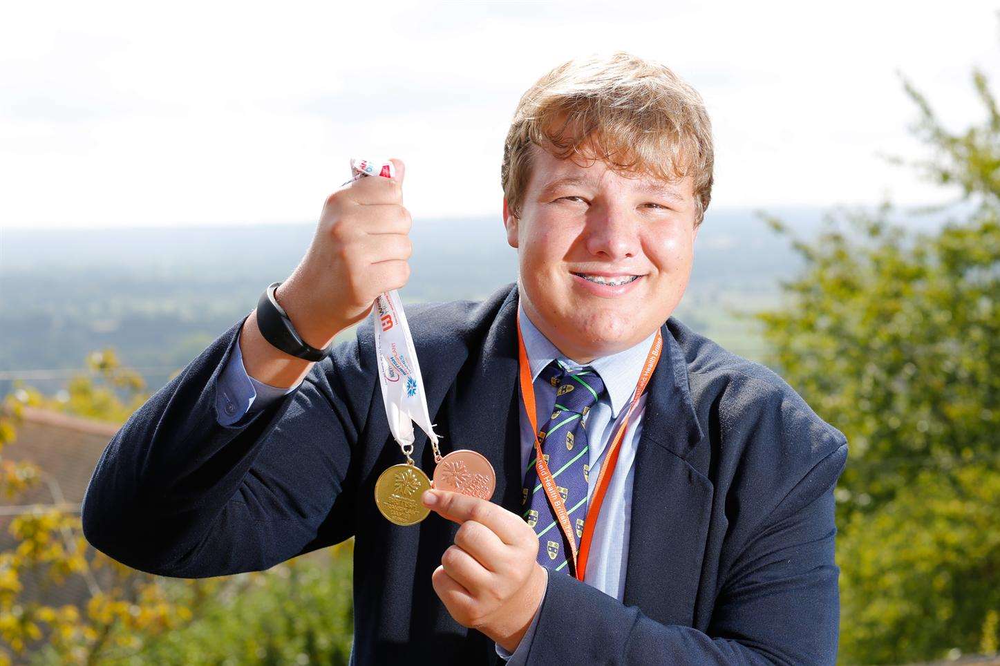 Sutton Valence School pupil Ben will return next year to defend his medals