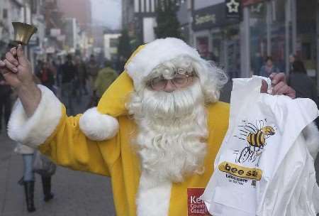 Road Safety Santa in Maidstone's Earl Street. Picture: JOHN WARDLEY