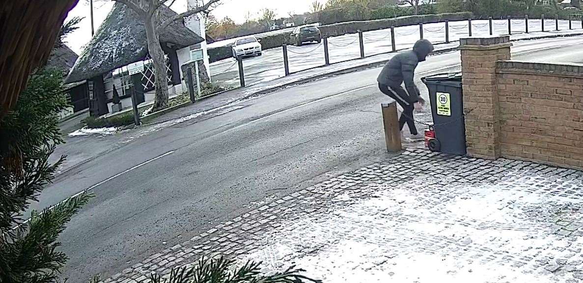 CCTV caught a man taking off with presents left for bin men in Whistable