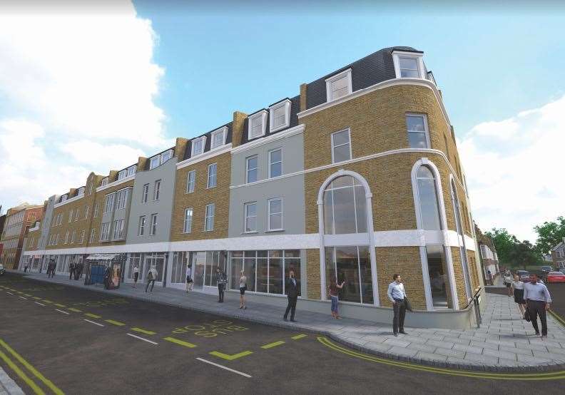 A CGI showing how the redevelopment of Herne Bay's former bus depot site might look. Picture: Miles & Barr