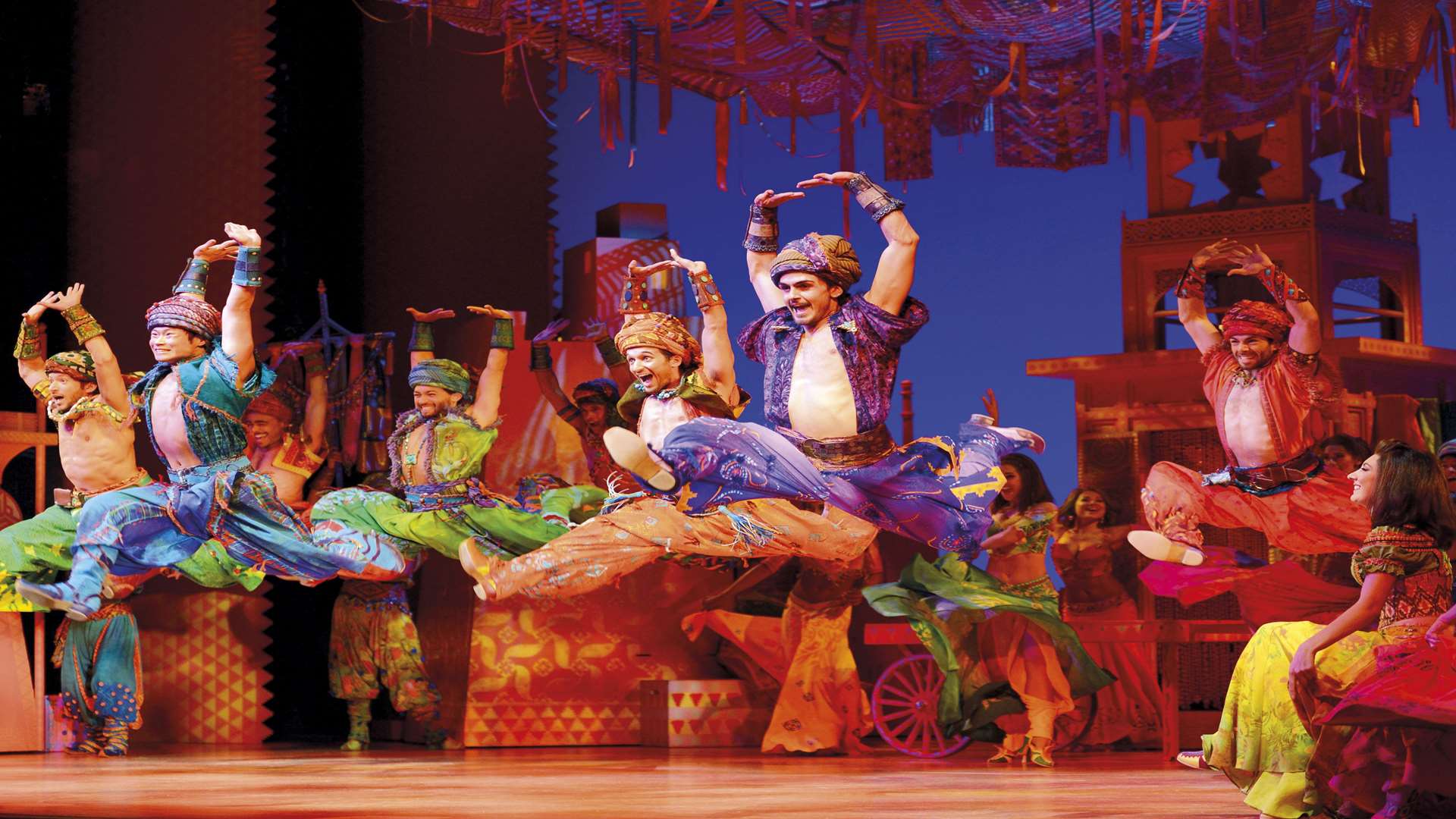The production features hundreds of colourful costumes