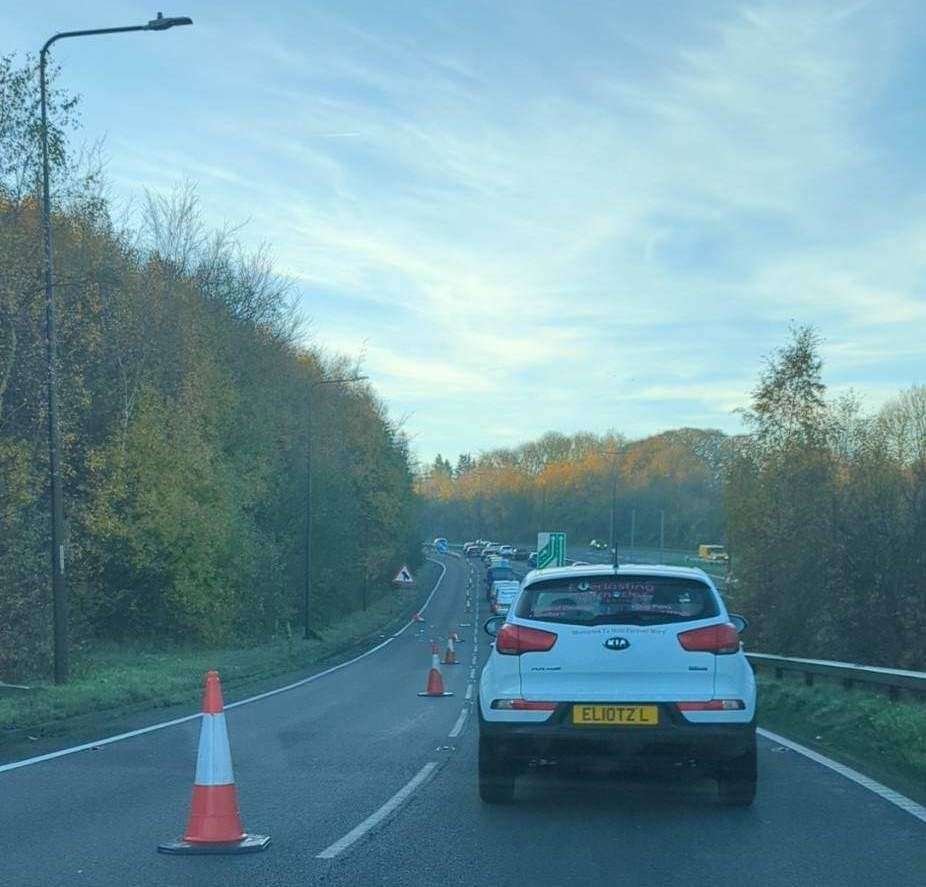 Drivers were caught in "ridiculous jams" this morning on Blue Bell Hill