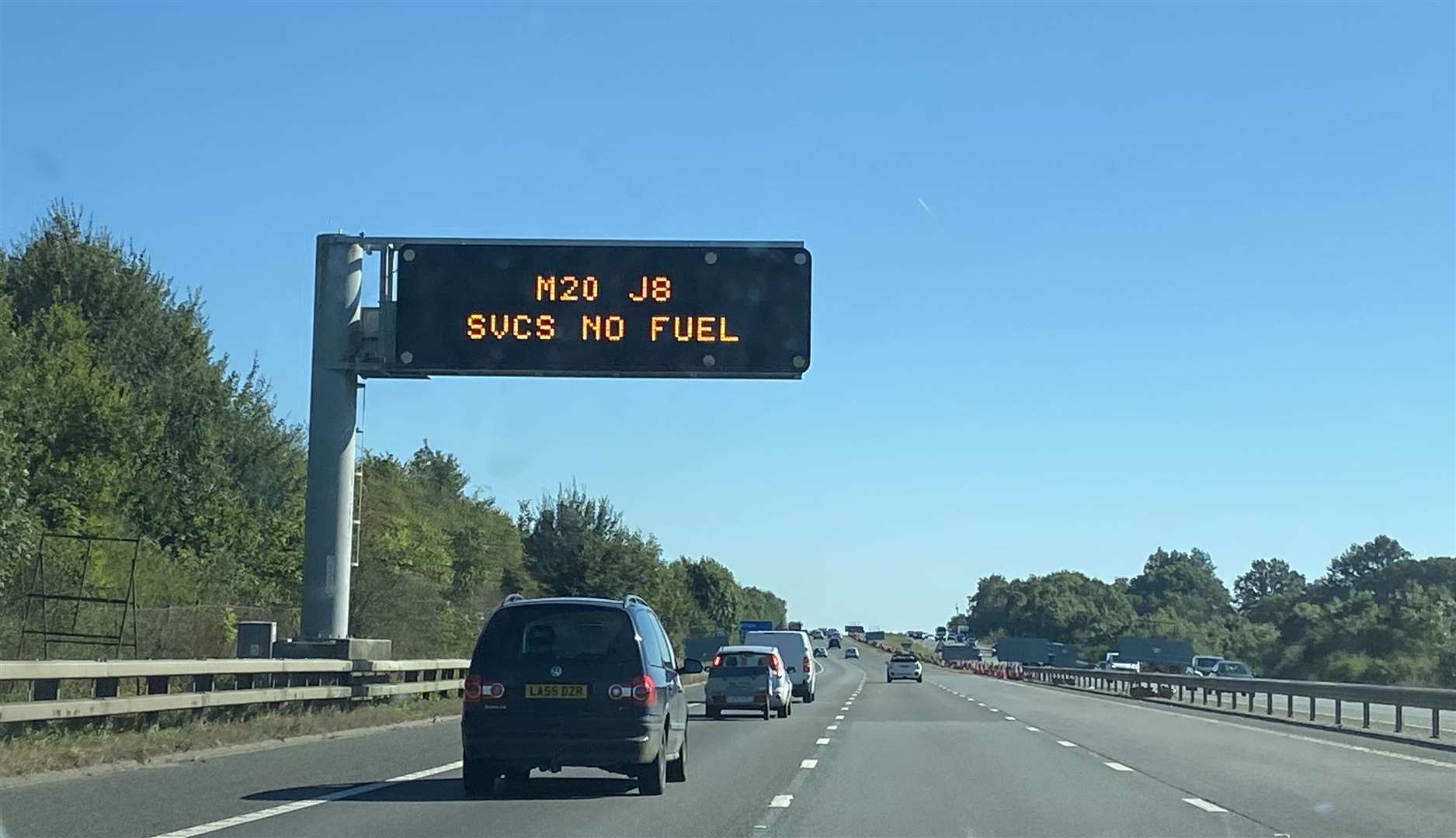The M20 Junction 8 services have run out of fuel