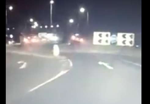 Footage shows the first car hitting the roundabout. Pic from Philip Tanya Bundy on Facebook